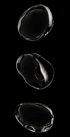 Three water drop shapes